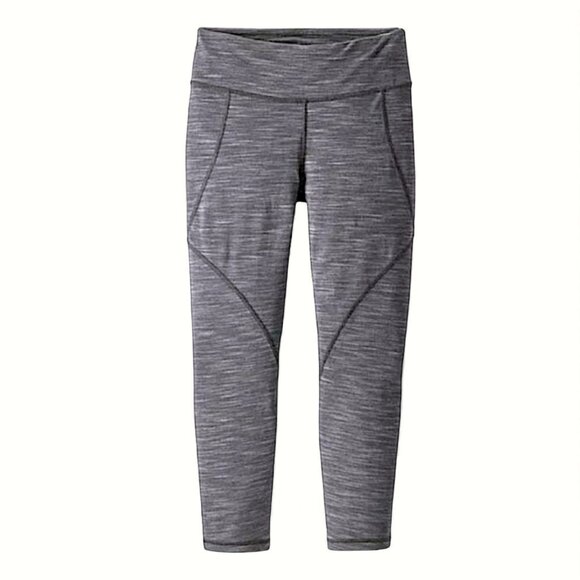 Patagonia women's centered cropped grey leggings size M - Picture 1 of 7
